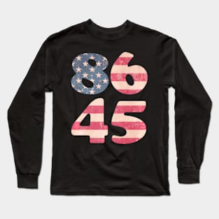 8645 Impeach President Trump American Flag Long Sleeve T-Shirt